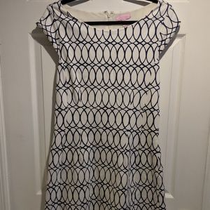Lily Pulitzer dress sz M fit flare blue and white